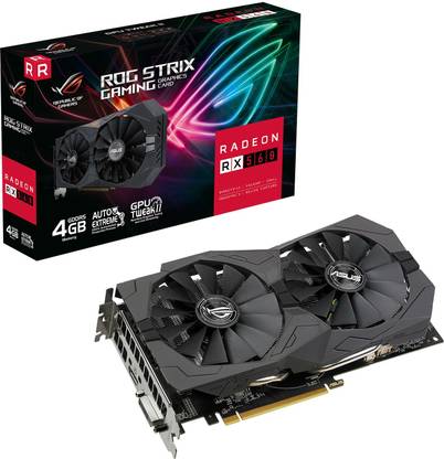ASUS ROG Strix Radeon RX 560 GDDR5 4 GB AMD/ATI Chipset 128 bit 1199 MHz Graphics Card
