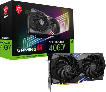 MSI GeForce RTX 4060 Ti GAMING X 16G GDDR6 16 GB NVIDIA Chipset 128 bit 2655 MHz Graphics Card