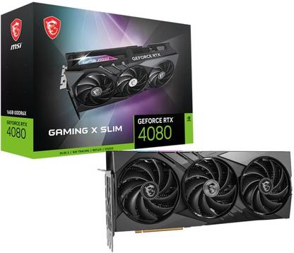 MSI GeForce RTX 4080 16GB GAMING X SLIM GDDR6X 16 GB NVIDIA Chipset 256 bit 2595 MHz Graphics Card