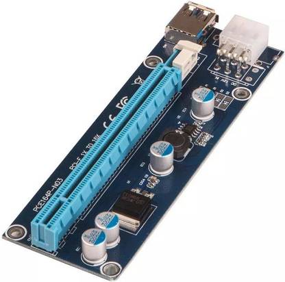 microware PCI-E Extender Riser Card USB 3.0 1x to 16x Adapter for BTC Miner GDDR4 16 GB NVIDIA Chipset 64 bit 120 MHz Graphics Card