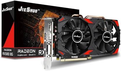 JieShuo RX 580 GDDR5 8 GB AMD Radeon Chipset 256 bit 1244 MHz Graphics Card