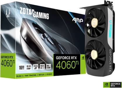 ZOTAC GAMING GEFORCE RTX 4060 Ti , 2595/18000, HDCP, Three DP, HDMI, Medium Pack GDDR6 16 GB NVIDIA Chipset 128 bit 2595 MHz Graphics Card