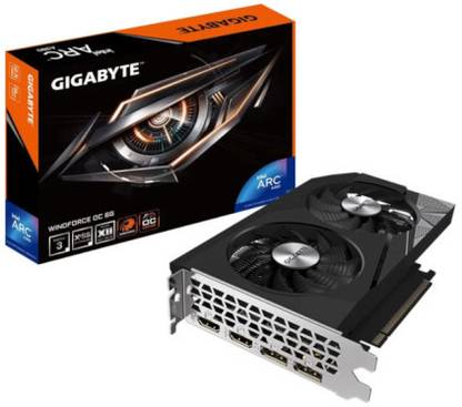 GIGABYTE ARC A380 GDDR6 6 GB Intel Chipset 96 bit 2000 MHz Graphics Card