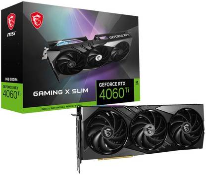 MSI GeForce RTX 4060 Ti GAMING X SLIM 8G GDDR6 8 GB NVIDIA Chipset 128 bit 2670 MHz Graphics Card