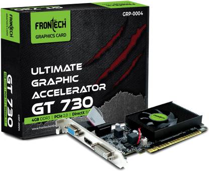 Frontech GT 730 Graphics Card with 64 Bits PCIe 2.0, High Efficiency DDR3 4 GB NVIDIA Chipset 64 bit 1600 MHz Graphics Card