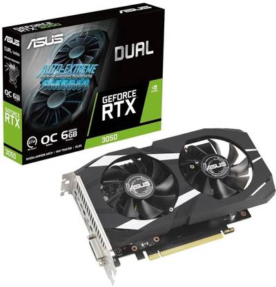 ASUS Dual NVIDIA Geforce RTX 3050 6GB OC Edition Gaming Graphics Card GDDR6 6 GB NVIDIA Chipset 96 bit 1507 MHz Graphics Card