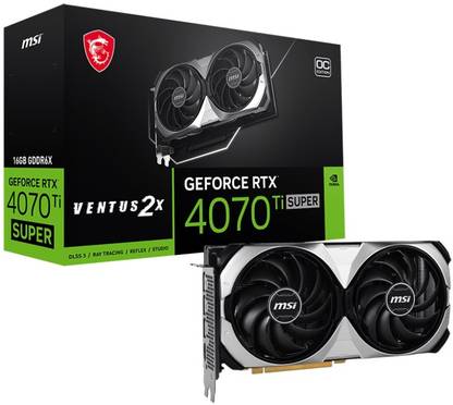 MSI GeForce RTX 4070 Ti SUPER 16G VENTUS 2X OC GDDR6X 16 GB NVIDIA Chipset 256 bit 2640 MHz Graphics Card