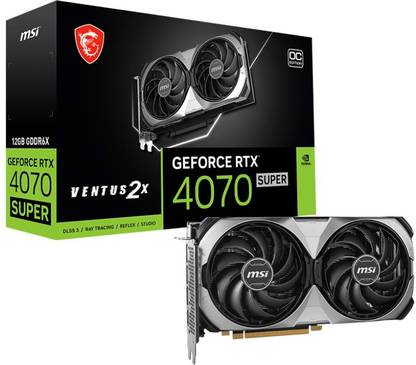 MSI GeForce RTX 4070 SUPER 12G VENTUS 2X OC GDDR6X 12 GB NVIDIA Chipset 192 bit 2505 MHz Graphics Card