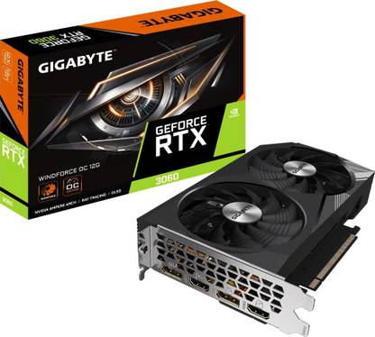 GIGABYTE GV-N3060WF2OC-12GD GDDR6 12 GB NVIDIA Chipset 192 bit 1792 MHz Graphics Card