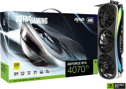 ZOTAC GAMING GeForce RTX 4070 Ti AMP Extreme AIRO GDDR6X 12 GB NVIDIA Chipset 192 bit 2700 MHz Graphics Card