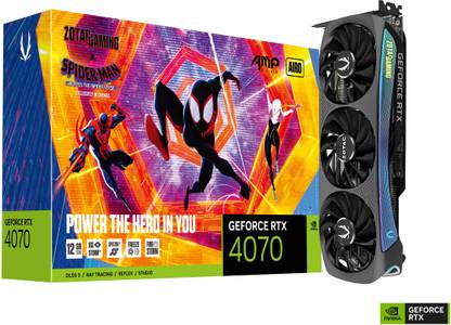 ZOTAC GAMING GEFORCE RTX 4070 AMP AIRO SPIDER-MAN: Across the Spider-Verse Bundle GDDR6 12 GB NVIDIA Chipset 192 bit 2535 MHz Graphics Card