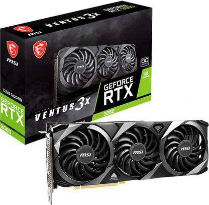 MSI GeForce RTX 3060 VENTUS 3X 12G OC GDDR6 12 GB NVIDIA Chipset 192 bit 1807 MHz Graphics Card