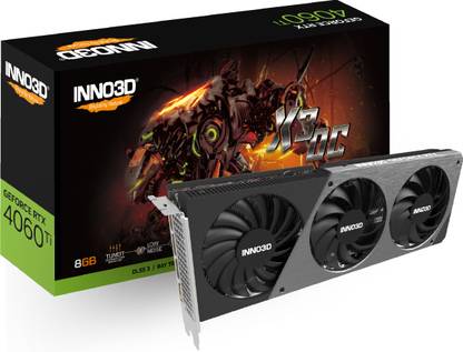 Inno3D GEFORCE RTX 4060 Ti 8GB X3 OC - N406T3-08D6X-171153L GDDR6 8 GB NVIDIA Chipset 128 bit 2565 MHz Graphics Card