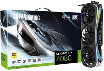 ZOTAC GAMING GeForce RTX 4080 16GB AMP Extreme AIRO GDDR6X 16 GB NVIDIA Chipset 256 bit 2565 MHz Graphics Card
