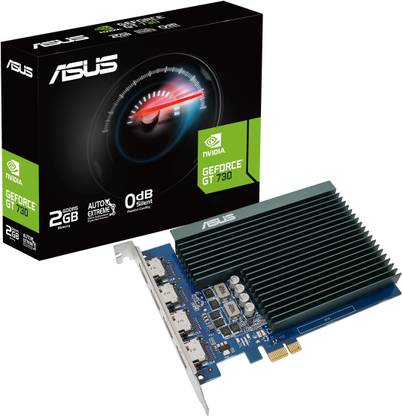 ASUS NVIDIA GeForce GT 730 Graphics Card (2GB GDDR5, 4x HDMI ports) GDDR5 2 GB NVIDIA Chipset 64 bit 706 MHz Graphics Card