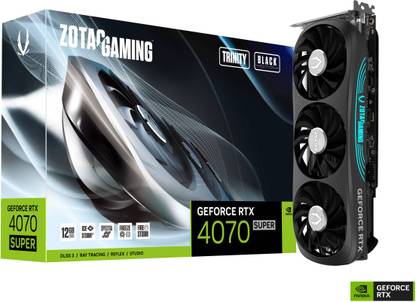 ZOTAC GAMING GeForce RTX 4070 SUPER Trinity Black Edition GDDR6X 12 GB NVIDIA Chipset 192 bit 2475 MHz Graphics Card