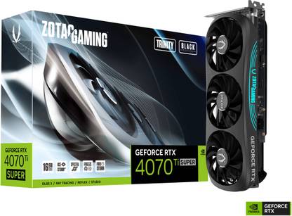 ZOTAC GAMING GeForce RTX 4070 Ti SUPER Trinity Black Edition GDDR6X 16 GB NVIDIA Chipset 256 bit 2610 MHz Graphics Card