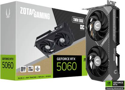 ZOTAC RTX 5060 TWIN EDGE OC GDDR7 8 GB NVIDIA Chipset 128 bit 2527 MHz Graphics Card