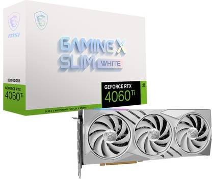 MSI GeForce RTX 4060 Ti GAMING X SLIM WHITE 8G GDDR6 8 GB NVIDIA Chipset 128 bit 2670 MHz Graphics Card
