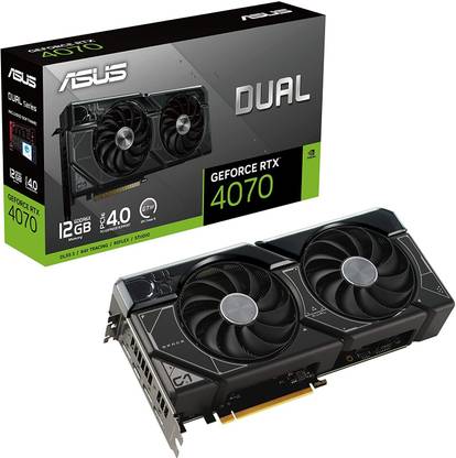 ASUS Dual GeForce RTX 4070 12GB GDDR6X with two Axial fans GDDR6X 12 GB NVIDIA Chipset 192 bit 2475 MHz Graphics Card