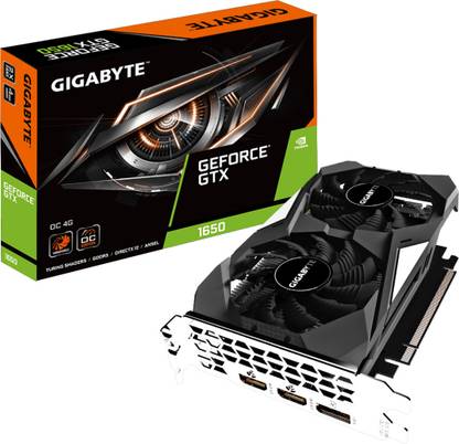GIGABYTE GeForce GTX 1650 D6 pci_e_x16 WINDFORCE OC 4GD (GV-N1656WF2OC-4GD GDDR6 4 GB NVIDIA Chipset 128 bit 1709 MHz Graphics Card