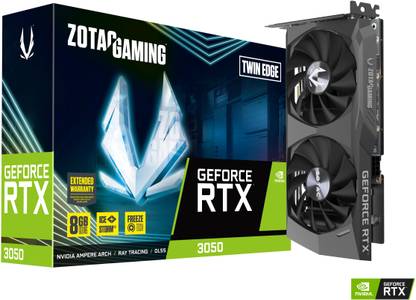 ZOTAC GAMING GeForce RTX 3050 Twin Edge GDDR6 8 GB NVIDIA Chipset 128 bit 1777 MHz Graphics Card