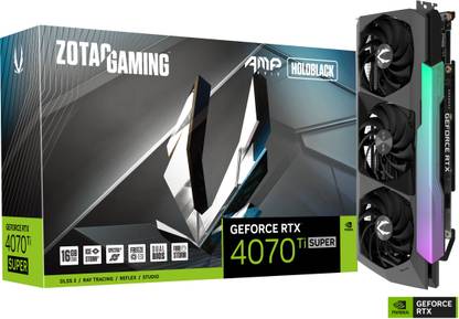 ZOTAC GAMING GeForce RTX 4070 Ti SUPER AMP HOLO GDDR6X 16 GB NVIDIA Chipset 256 bit 2640 MHz Graphics Card