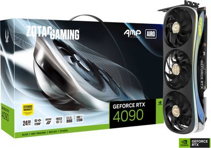 ZOTAC GAMING GeForce RTX 4090 AMP Extreme AIRO 24GB GDDR6X 384-bit Graphics Card GDDR6X 24 GB NVIDIA Chipset 384 bit 2580 MHz Graphics Card