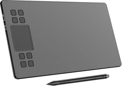 hiperads A50 Graphic Tablet Drawing Tablet Pen Tablet Smart Gesture Touch, 8 Express Keys ,8192 Levels Battery Free Pen Support Android Mobile, Tilt Pressure.(Black) 10 x 6 inch Graphics Tablet Connectivity - USB