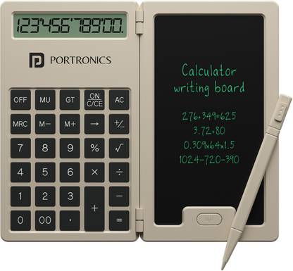 पोर्ट्रोनिक्स Ruffpad Calc Mini LCD Writing Pad & Calculator, 5.5" Screen for Kids & Students 2.7 x 4.7 inch Graphics Tablet