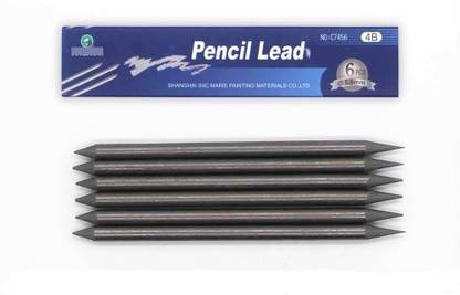 FRKB 4B Degree,5.6Mm Thick Mechanical Pencil Leads Set Of 12 Leads, Black Pencil