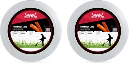 Balwaan Krishi Trimmer Line Nylon Rope Bundle for Brush Cutter (50m, 3mm Square) Pack of 2 Cordless Grass Trimmer