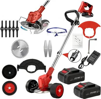 UTKRSTASTORE Electric Weed Wacker 24V String Trimmer,Cordless Trimmers with 3 Types Blades Cordless Grass Trimmer