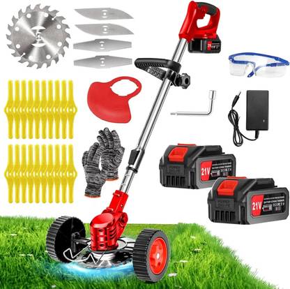 MOOZICO Grass Cutter Machine for Garden Adjustable Height and Portable Garden Set Cordless Grass Trimmer
