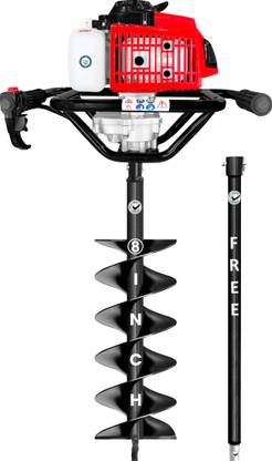 DVI 72CC Earth Auger With 2 Stroke Petrol Engine With 8 Inch Double Spiral Bit Fuel Grass Trimmer