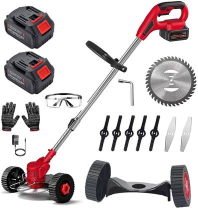 OBIXO obixoCordless Battery Powered Grass Cutter 2-in-1 Mower & Grass Cutter Trimmer Cordless Grass Trimmer