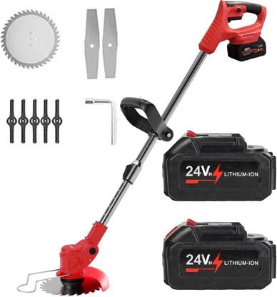 MYHEART Cordless Grass Trimme-r, Electric Weed Eater 3-in-1 Lightweight Push Lawn Mower Cordless Grass Trimmer