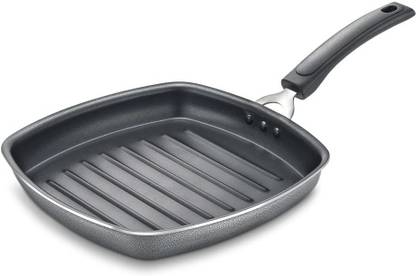 Prestige Select Plus Square Induction Base Non-Stick Grill Pan, Black Tawa 10 cm diameter with Lid