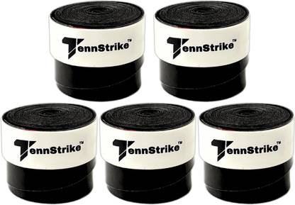 Tennstrike Black Color Badminton Grips | Box of 5 | Anti-Slip, Sweat Absorbent and Durable Tacky Touch