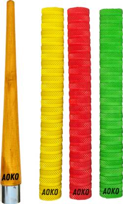AOKO AA Premium Cricket Bat Handle Rubber Grips With 1 Wooden Gripper Cone Diamond