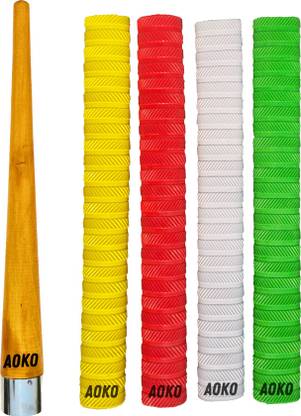AOKO AA Premium Cricket Bat Handle Rubber Grips With 1 Wooden Gripper Cone Diamond