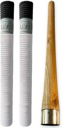 LIVOX Cricket Bat Two Grips With One wooden Grip Cone Super Tacky