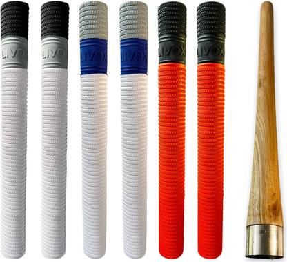 LIVOX Cricket bat Grips pack of 6 bat grips and 1 wooden cone Super Tacky