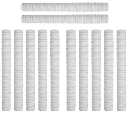 Fitdex NEW Pack of 12 Cricket Bat Replacement White Grip, Smooth Tacky