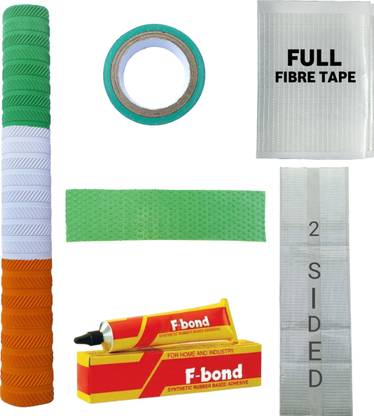 RaiGen Tricolour Bat Grip, G.Toe Guard, G.Tape, 2-Sided Fiber Bat Tape Sheet & Adhesive Chevron