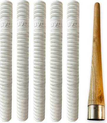 LIVOX First Quality Ring Texture Cricket Bat Grip And 1 Wooden Grip Cone Extra Tacky
