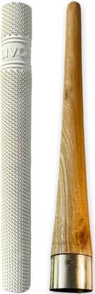 LIVOX Pure White Octopus Texture Cricket Bat Handle Grip And Wooden Grip Cone Super Tacky