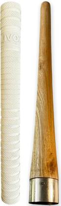 LIVOX White Dynamic Texture Cricket Bat Handle Grip And Wooden Grip Cone Super Tacky