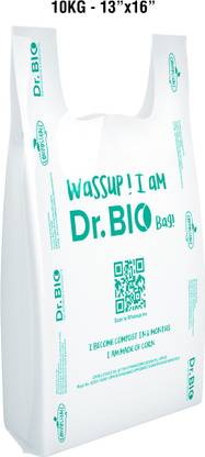 Dr. Bio Reusable, Recyclable, Compostable Carry Bags, Grocery Bags (13x16)-10kg Grocery Bag