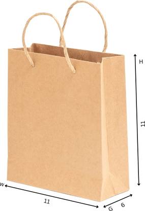 GREENNEST Brown Paper Bag 11x11x6 | With Handle | 100GSM (25pcs-1P) Grocery Bag